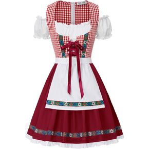 Kate Kasin Women's German Dirndl Dress Costumes for Traditional Bavarian Oktoberfest Carnival Halloween