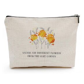 Love You Sister, Sister Gift, Sisters Are Different Flowers From The Same Garden, Send Love, Makeup Case, Toiletry Bag, Gift for Friend, Makeup Bag for Best Friends