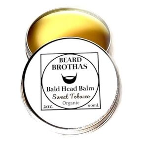 Bald Head Moisturizer Balm- Soothing and Moisturizing Formula with Natural Ingredients for a Smooth, Soft, Shiny, and Healthy Scalp. Sweet Tobacco Scent.