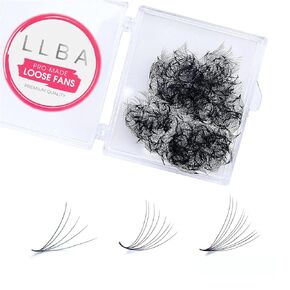 LLBA Promade Fans | Handmade Volume Eyelashes | Multi Selections From 3D To 16D | C CC D DD L M Curl | Thickness 0.03 ~ 0.1 mm | 8 - 20mm Length | Long Lasting | Easy Application (5D-0.07 D 15 mm)