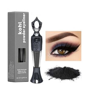 Powder Eyeliner,Handmade 100% Natural eyeliner powder, Intense Color, Long-Wearing, Smudge-Proof(black)