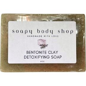Bentonite Clay Detoxifying Soap, Detoxifying Body Soap, Handmade Soap Bar, Body Soap Bars Moisturizing, Bentonite Clay Powder, Detoxifying Soap, Essential Oil Soap, Goat Milk Soap, 4 oz. Bar (1 Pack)