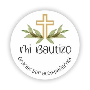 Mi Bautizo Gracias Por Acompañarnos Favor Stickers - Spanish Baptism Stickers - Mi Bautizo Stickers - Made in USA