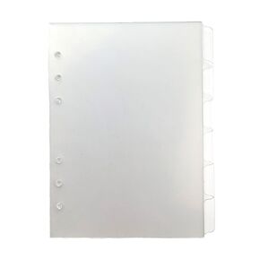B6 Six Ring Plastic Tabbbed Dividers, Blank Clear Tabbed Planner Dividers for B6 Six Ring Planner Systems