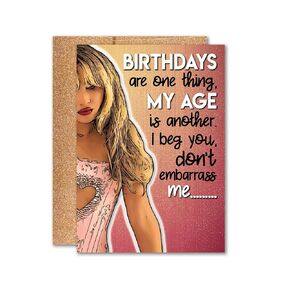 Please Please Please Pop Song Sabrina Inspired Birthday Card Greeting Card 5x7 inch w/Envelope