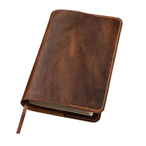 Personalized Leather cover case for holy bible KJV， Mens Bible Cover Book for Medium Large Full Size Bible (Large Full Size (9.7" x 6.7"))