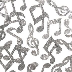50 x Silver Music Note Table Confetti | Musical Notes Birthday Confetti