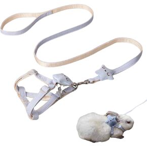 Adjustable Rabbit Harness Leash Bunny Harness for Pet Walk Running Jogging Leash Harness for Bunny Cat Puppy Kitten Ferret and Other Small Pet (Pink,Medium)