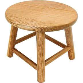 CONSDAN Kids Stool, Milking Stool, USA Grown Oak, Plant Stand, Handcrafted Solid Wood Stool, 9" Low Stool, Round Step Stool, Wooden Stool for Kids, Small Short Stool, Shoe Changing Stool(Natural)