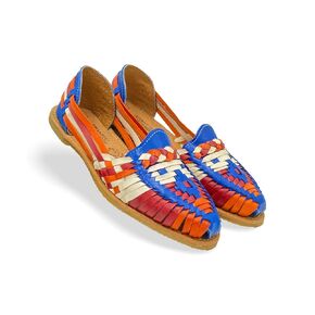 Amantoli Talpa Model - Women 100% Artisan Hand Made Mexican Leather Hipster Brown Colorful Closed Toe Sandal Huarache Artesanal - Hecho a Mano Handcrafted in Mexico (US 7)