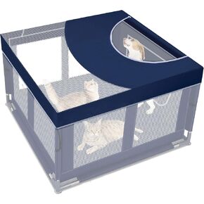 Puppy Playpen Indoor for Dog Small Pets, 42x42 x25 inch, Dog Play Pen Indoors with Gate, Oxford Fabric Pet Exercise pens for Dog Portable, Anti-Tipping Dog Cat playpens Enclosure with Zipper Door