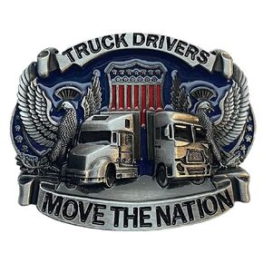 Truck Driver Belt Buckle American Western USA Flag Truckers Belt Buckle