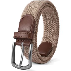 Mens Belt,Elastic Belt Stretch,Braided Woven Casual Belt 1 3/8",With Gif Box.