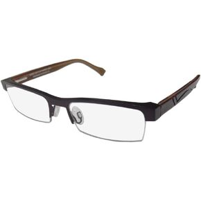 Harry Lary's Empiry Mens/Womens Designer Half-rim Spring Hinges European Sleek Handmade Eyeglasses/Spectacles (51-17-135, Eggplant/Multicolor)