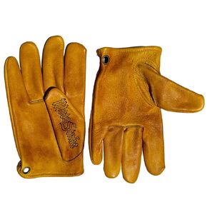 Handcrafted Short Retro Style Genuine Leather Men's Motorcycle Gloves - Exclusively Handmade for Vintage Enthusiasts（Non-touchscreen） (X-Large)