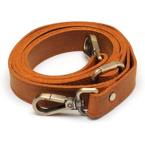 حزام جلدي بديل لحقائب اليد، وحافظات أجهزة MacBook والكمبيوتر المحمول، وحزام كتف جلدي من Crazy Horse، وحزام محفظة جلدي قابل للتعديل مصنوع يدويًا مع مشابك دوارة، مقاس متوسط، جملي in Kuwait