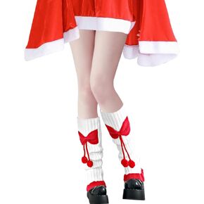 Lebaley Women Japanese Style Kawaii Leg Warmers Wool Ball Knit Long Leg Warmers Loose High Socks