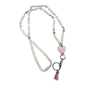 Teacher Lanyard Pink with TEACH charm and tassle