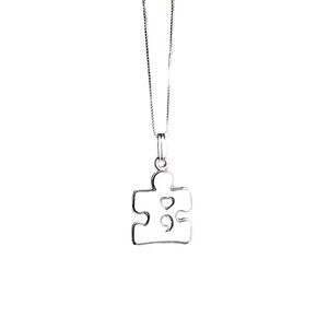 Puzzle Piece Semicolon Necklace