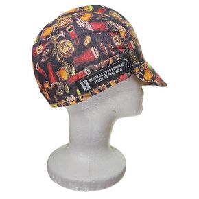 Custom Expressions Welding Caps Welding Helmet Liners Welding Accessories for Men-Women-Flame Resistant-Safety and Protection While Welding-100% Cotton-Handmade-Style Beer & Pretzels (7 3/4)