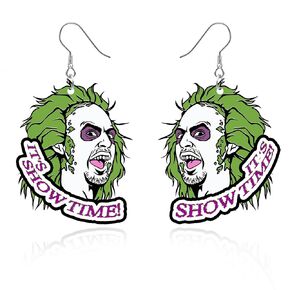 Betelgeuse Halloween Earrings Dangle Halloween Gifts Acrylic Horror Halloween Movies Cosplay Gifts for Women Fans Gothic Earrings as Betelgeuse Costumes Accessories Halloween Jewelry