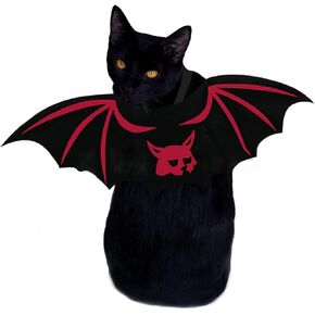 Pet Cat Bat Wings for Halloween Party Decoration, Dog Cosplay Bat Costume,Puppy and Cat Dress Up Accessories (Black, Small)
