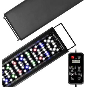 Advanced 7-Row LED Aquarium Light, Easy Setup Controller, Auto On Off Full Spectrum Fish Tank Light, 24/7 Lighting Cycle, 8 Colors, 10 Level Dimming, 40W for 30"-36" Freshwater Planted Tank
