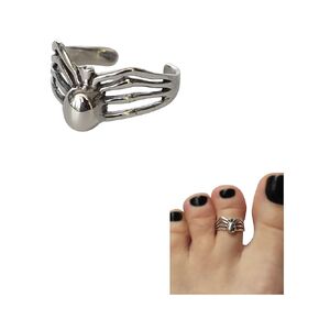 925 Sterling Silver Spider Toe Ring/Knuckle Ring - Adjustable Small Dainty Animal Open Ring | Handmade by MiYa Jewelry creations