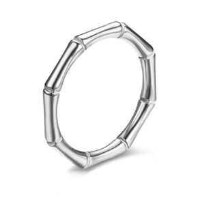 Bamboo Rings for Women Girls Sliver Bamboo Stackable Rings Gold Engagement Ring Stainless Steel Rings for Wedding Gifts