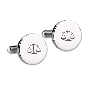Love, Georgie Scales of Justice Cufflinks Gift for Lawyer, Attorney Law School Graduation Gift Cufflinks for Graduate with Law Degree (Steel)