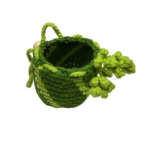Dark Green Watermelon Crochet Purse Handmade Pouch Drawstring Bags Mini Handbag Coin Purse Wallet Earbuds Case Key fob lipstick storage Gift for women men girls boys kids (Dark Green Watermelon)