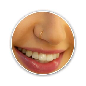 Faux 14k Gold Filled Nose Ring - 24 Gauge Simple Faux Non Piercing Nose Jewelry - Handmade Clip On Nose Hoop