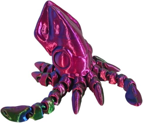 3D Printed Articulated Squid Fidget Toy Decorative Articulated Animal Model for Home Office Decor (3 Color) in Saudi Arabia