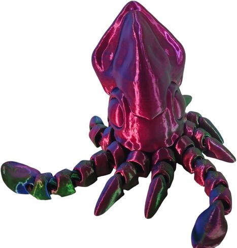 3D Printed Articulated Squid Fidget Toy Decorative Articulated Animal Model for Home Office Decor (3 Color) in Saudi Arabia