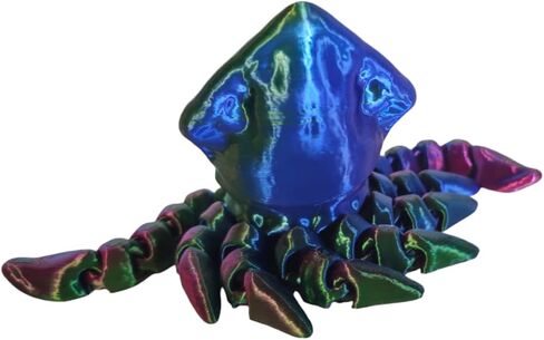 3D Printed Articulated Squid Fidget Toy Decorative Articulated Animal Model for Home Office Decor (3 Color) in Saudi Arabia