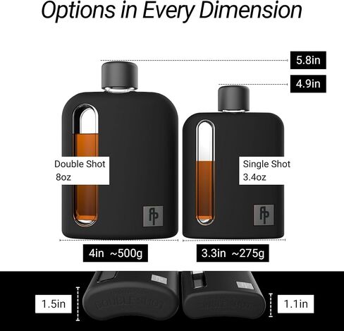 Ragproper Modern Glass Hip Flask - Durable Leather Covered Flask for Whiskey, Spirits, & Other Liquor - Ideal Glass Flask for Men & Women (Single Shot 100ml, Leather Dark Brown) in Saudi Arabia