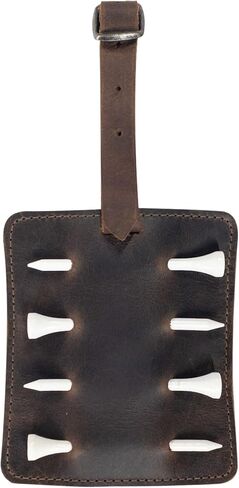 Hide & Drink, Rustic Golf Tee Hanger Handmade from Full Grain Leather - Adjustable Strap, Sports & Outdoors Accessories, Bourbon Brown in Saudi Arabia
