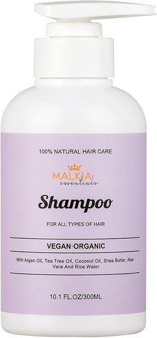 Malkia Essentials- Organic Shampoo For All Hair Types, Safe and Gentle Care, Hydrating and Moisturizing Dry, Damaged and Frizzy Hair, Healthy Growth, No Sulfates, Safe For Dreadlocks, Cruelty Free in Saudi Arabia