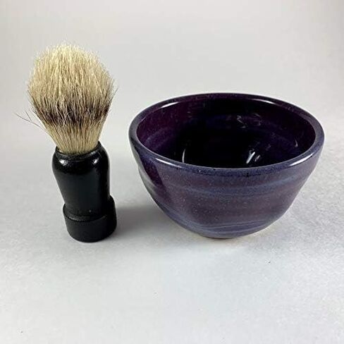 Purple Shaving Bowl - Handmade Pottery in Saudi Arabia