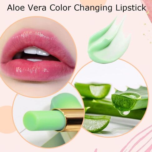 BINGBRUSH 2 Pcs Aloe Vera Color Changing Lipstick Queen,PH Mood Long Lasting Labiales Lip Gloss Lip Balm Tinted Magic Lip Stain Makeup Moisturize Lipstick Set for Women in Saudi Arabia