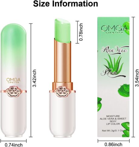 BINGBRUSH 2 Pcs Aloe Vera Color Changing Lipstick Queen,PH Mood Long Lasting Labiales Lip Gloss Lip Balm Tinted Magic Lip Stain Makeup Moisturize Lipstick Set for Women in Saudi Arabia