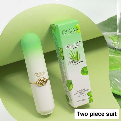 BINGBRUSH 2 Pcs Aloe Vera Color Changing Lipstick Queen,PH Mood Long Lasting Labiales Lip Gloss Lip Balm Tinted Magic Lip Stain Makeup Moisturize Lipstick Set for Women in Saudi Arabia