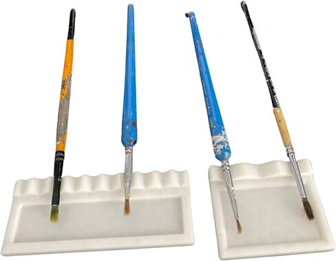 3D Printed White Brush Holder - 3 and 8 Slot Organizer for Paintbrushes, Makeup Brushes, or Art Supplies in Saudi Arabia