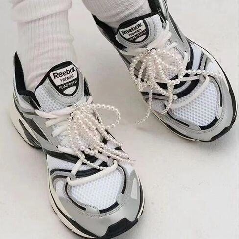 2 Pcs Pearls Bow Shoe Charms for Sneakers, Elegant DIY Shoe Lace Decoration, Buckle Pearl Beaded Chain Accessories for Women, Dress Shoes, Wedding Gift Jewelry (1 Pair Lace Pearl) in Saudi Arabia