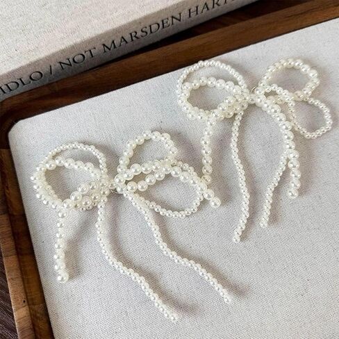 2 Pcs Pearls Bow Shoe Charms for Sneakers, Elegant DIY Shoe Lace Decoration, Buckle Pearl Beaded Chain Accessories for Women, Dress Shoes, Wedding Gift Jewelry (1 Pair Lace Pearl) in Saudi Arabia