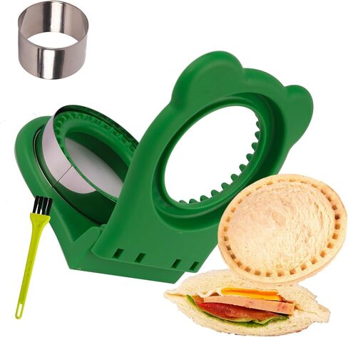 Uncrustable Sandwich Maker Sealer Cutter, Square Shape, Grey | Detachable Design with Cleaning Brush, Sandwich Cutters for Kids Lunch, Crustless Sandwich Cutter, PB&J Uncrustable Maker in Saudi Arabia