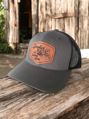 BUBBLEHEAD INK Handmade Smokin Meats And Clapping Cheeks Funny Trucker Hats For Adult Humor, Inappropriate Gift For Boyfriend, Bachelor Party, Birthday Gift (Smokin Meats - Charcoal/Black) in Saudi Arabia