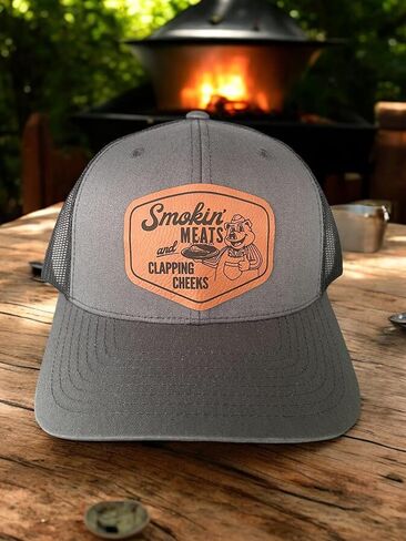 BUBBLEHEAD INK Handmade Smokin Meats And Clapping Cheeks Funny Trucker Hats For Adult Humor, Inappropriate Gift For Boyfriend, Bachelor Party, Birthday Gift (Smokin Meats - Charcoal/Black) in Saudi Arabia