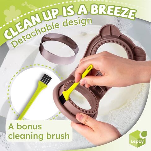 Uncrustable Sandwich Maker Sealer Cutter, Square Shape, Grey | Detachable Design with Cleaning Brush, Sandwich Cutters for Kids Lunch, Crustless Sandwich Cutter, PB&J Uncrustable Maker in Saudi Arabia