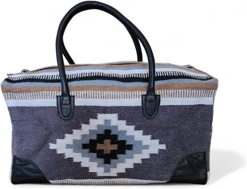 Aztec Large Weekender Southwestern Duffel Bag Saddle Blanket Bag 100% Leather Handles (Verlie) in Saudi Arabia